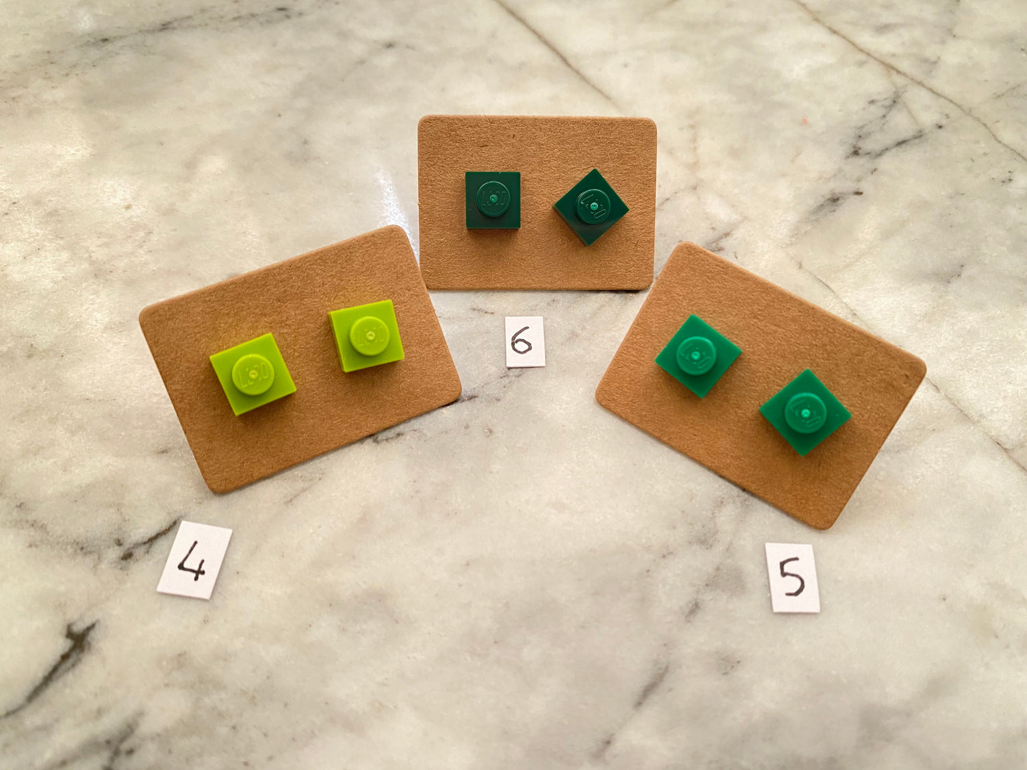 Square Brick Stud Earrings | 1 x 1 Tile | Handmade with Genuine Up-cycled Bricks | 18 Colours Available | Surgical Steel | Quirky Gifts | UK