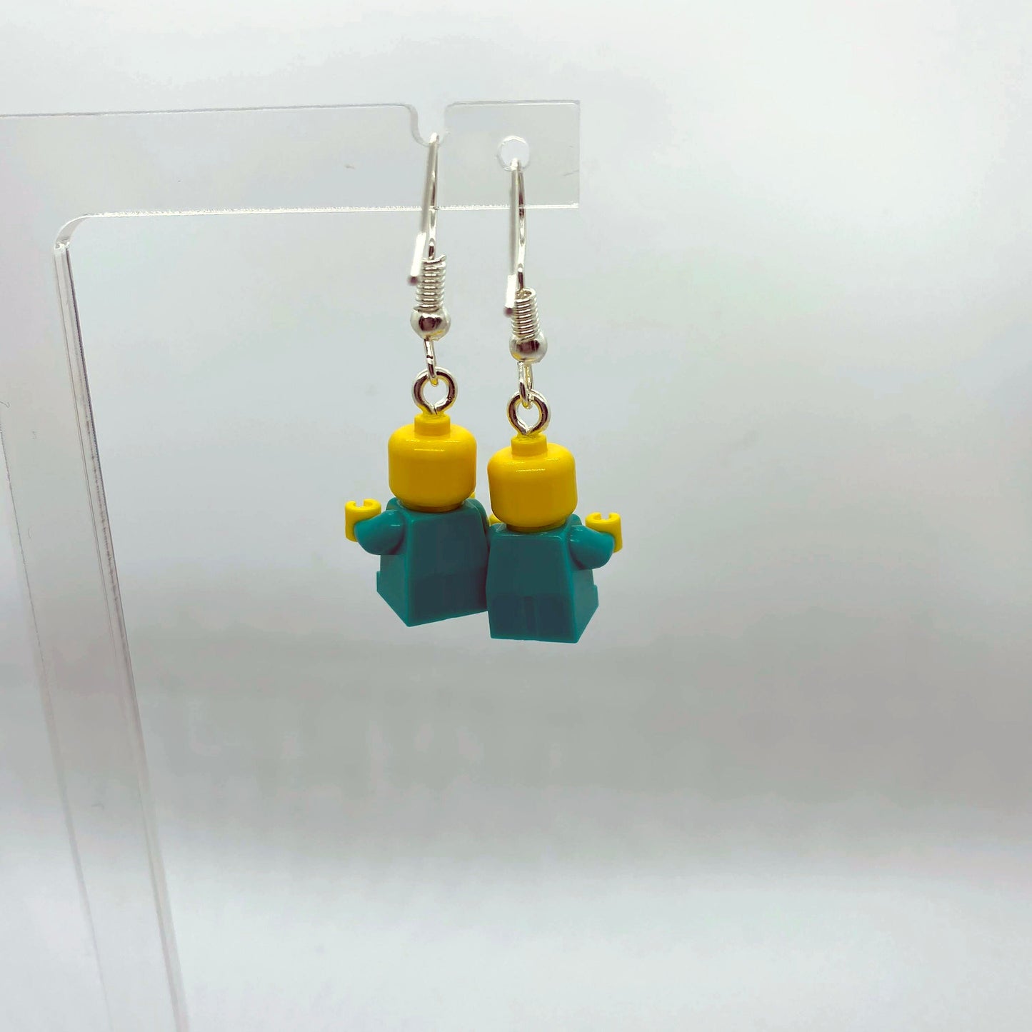 Baby Brick Figure Earrings | Silver Plated | Quirky Gifts | UK Seller