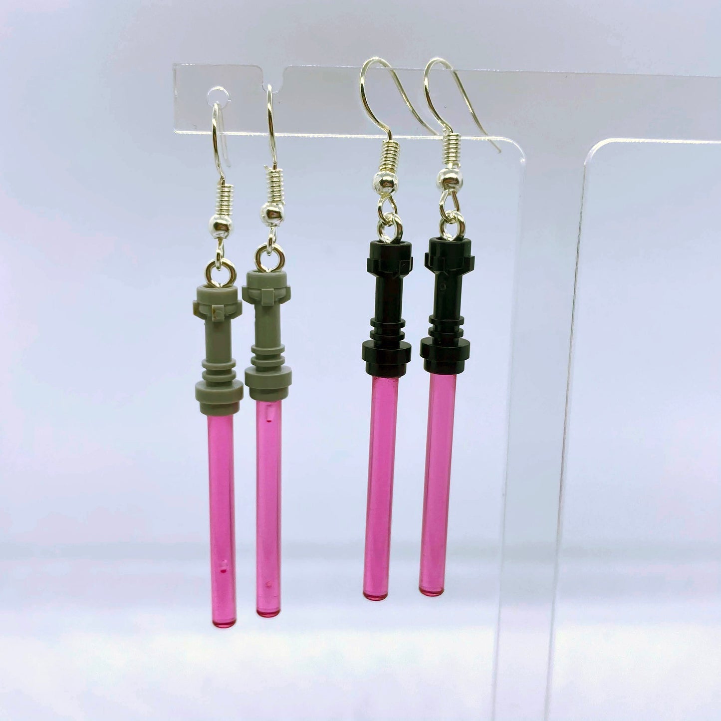 Lightsaber Earrings made with modified Star Wars bricks | Geeky Gifts | UK Seller