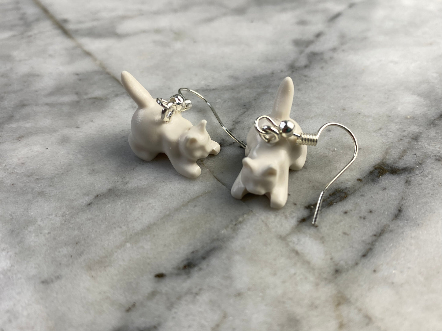 Crouching Cat Drop Earrings