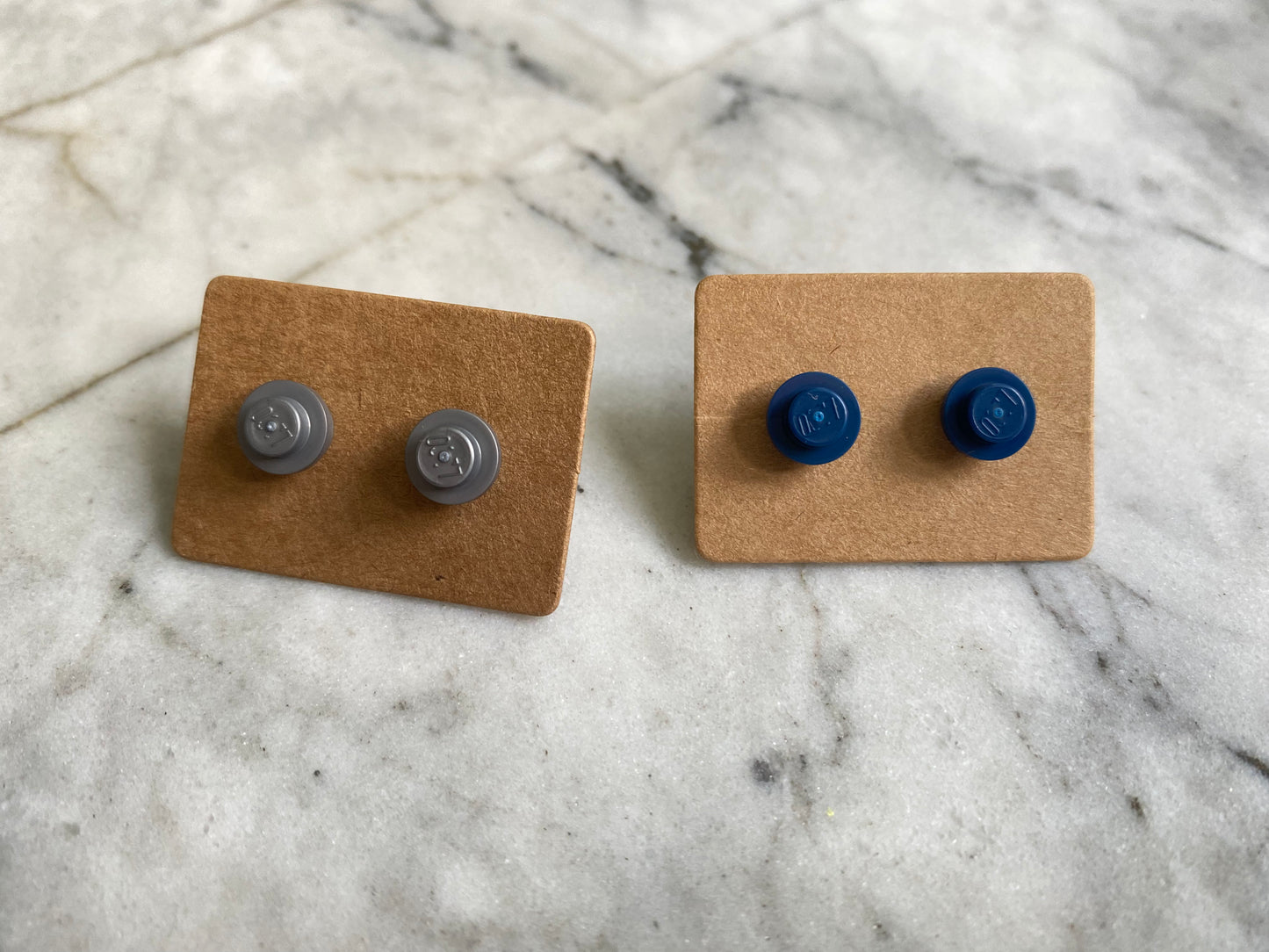 Round Brick Stud Earrings