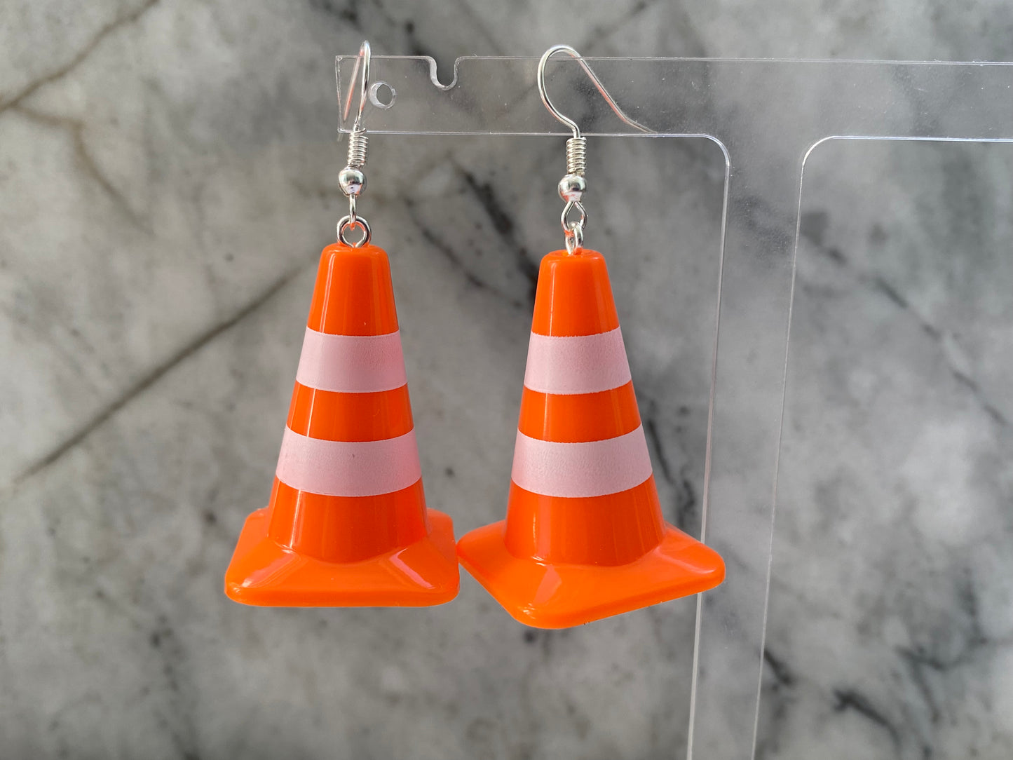 Traffic Cone Handmade Drop Earrings